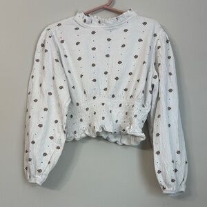 Mayoral Ivory and Chestnut Floral Top